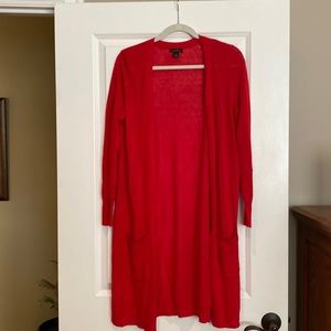 Red Long cardigan sweater